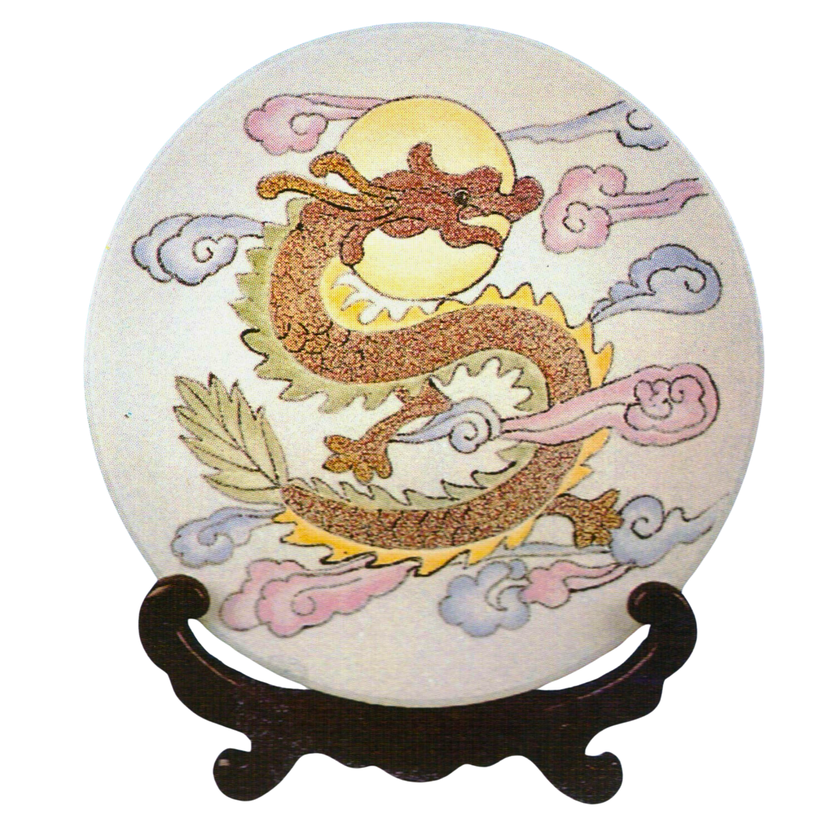 Dragon Hand-painted egg shell Ceramic Art Plate - Traditional Version