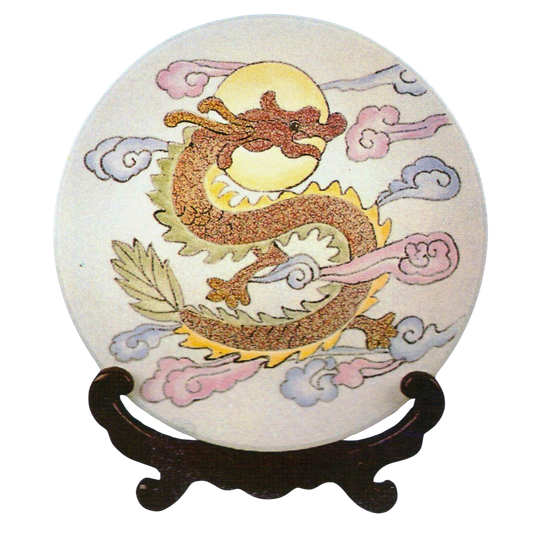 Dragon Hand-painted egg shell Ceramic Art Plate - Traditional Version