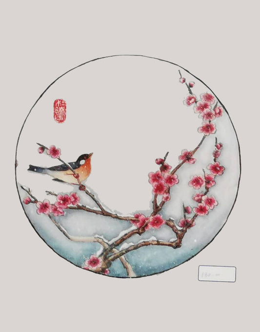 Bird Singing-A Symphony of Joy (Original Chinese Gongbi Painting)