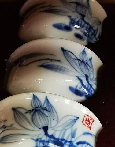 Hand-Painted Blue and White Porcelain Tea Set