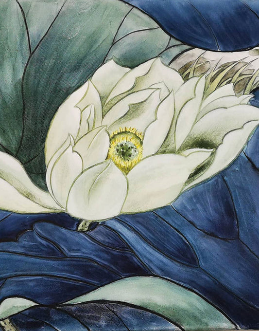 Tranquil Lotus Breeze - Original Oil Painting
